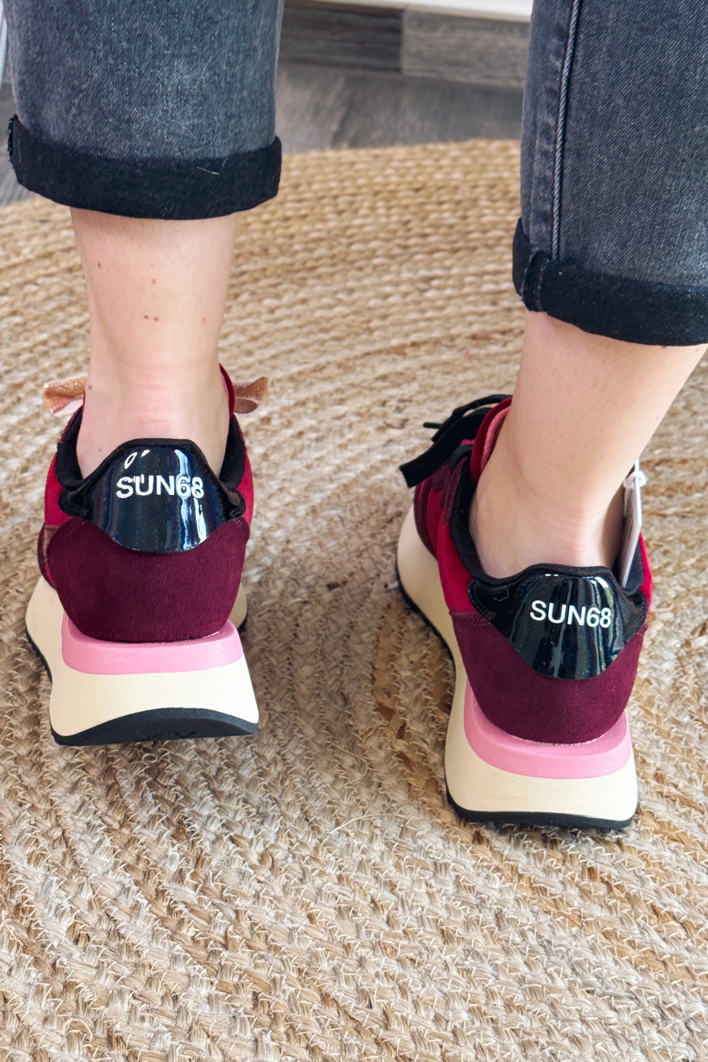 Baskets Compensée Sun68 Bordeaux