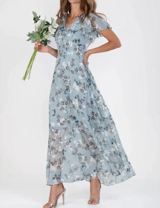 Robe manches courtes à imprimé floral