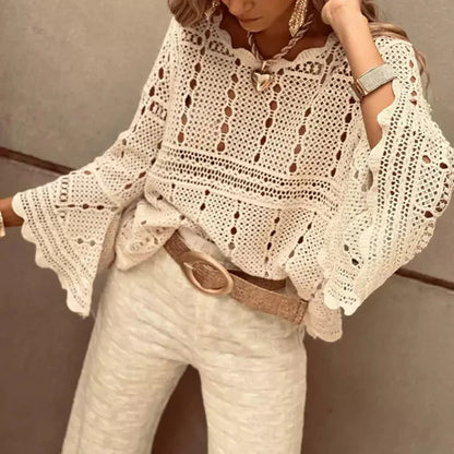 Océane Dubois® | La Blouse Crochet Bohème Chic