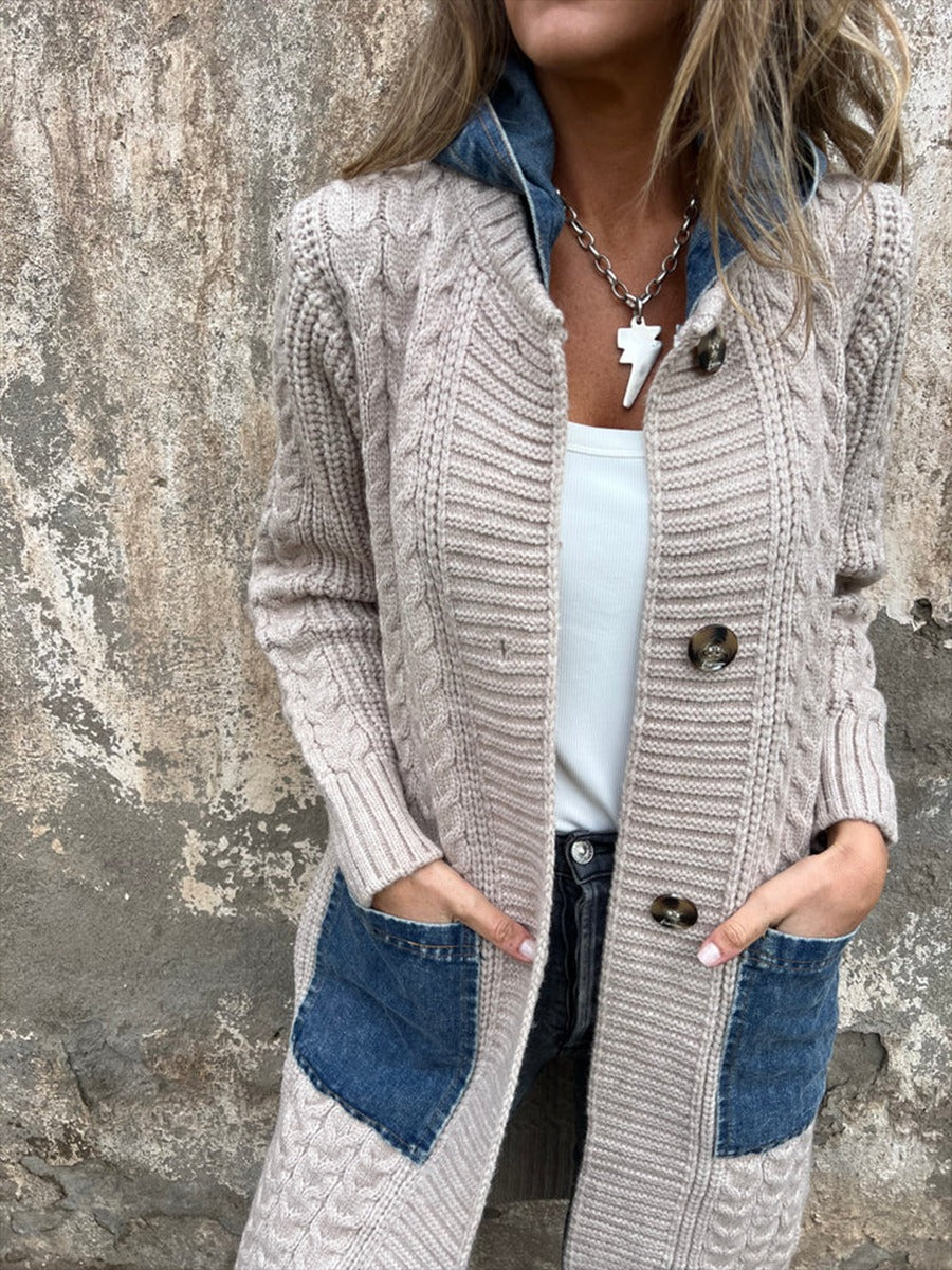 Veste cardigan décontractée en denim