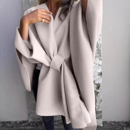 Cardigan long en maille confortable avec manches chauve-souris