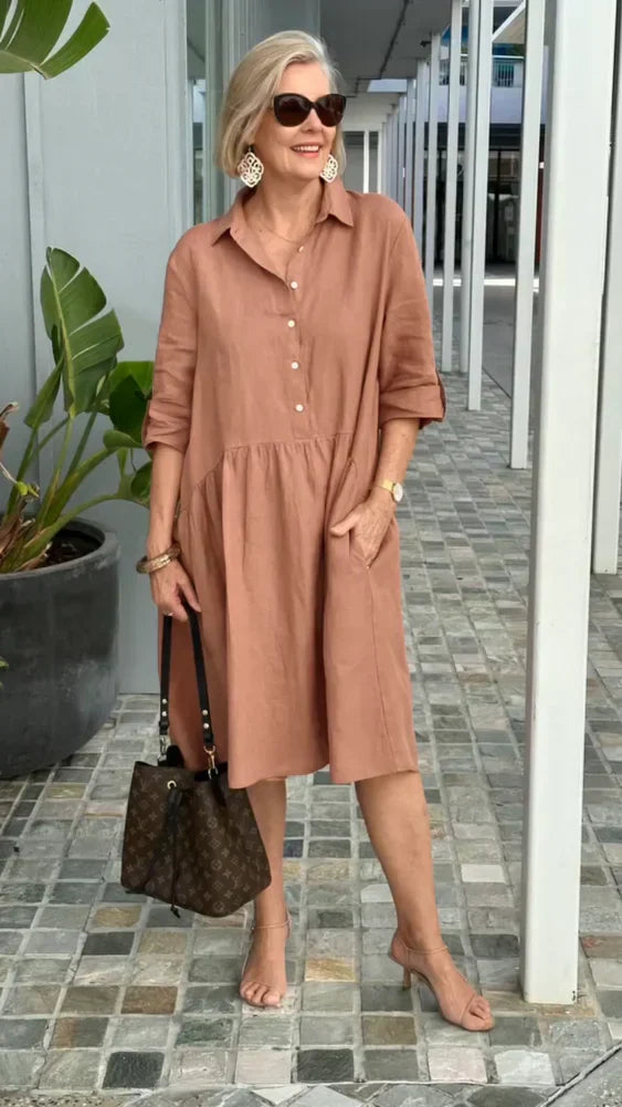 Nouvelle robe femme pour les loisirs en lin et coton
