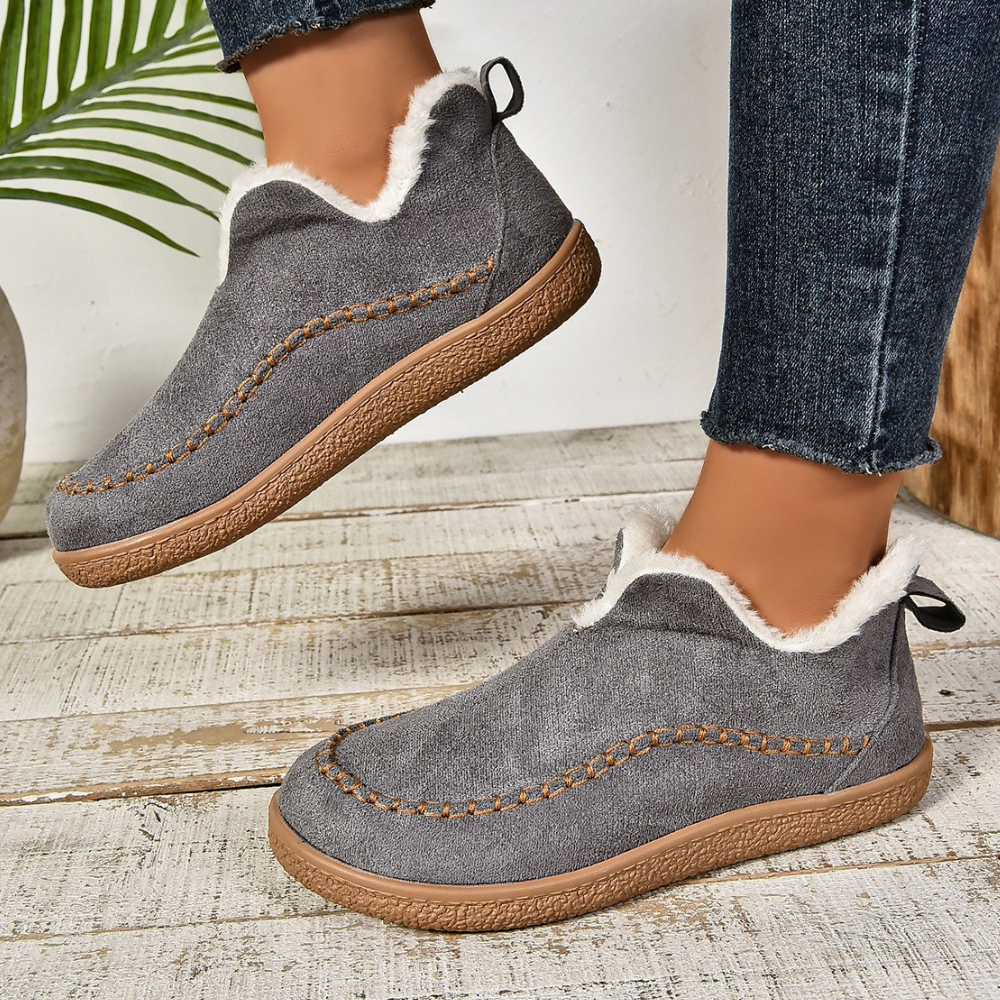 Bottes d'hiver doublées chaudes et confortables avec semelle antidérapante