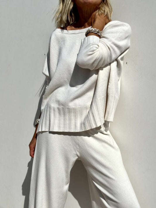 Ensemble de pull décontracté en tricot doux pour femmes
