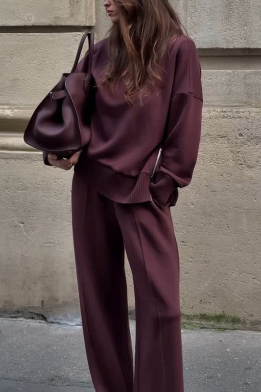 Chic Minimaliste Ensemble Pull & Pantalon