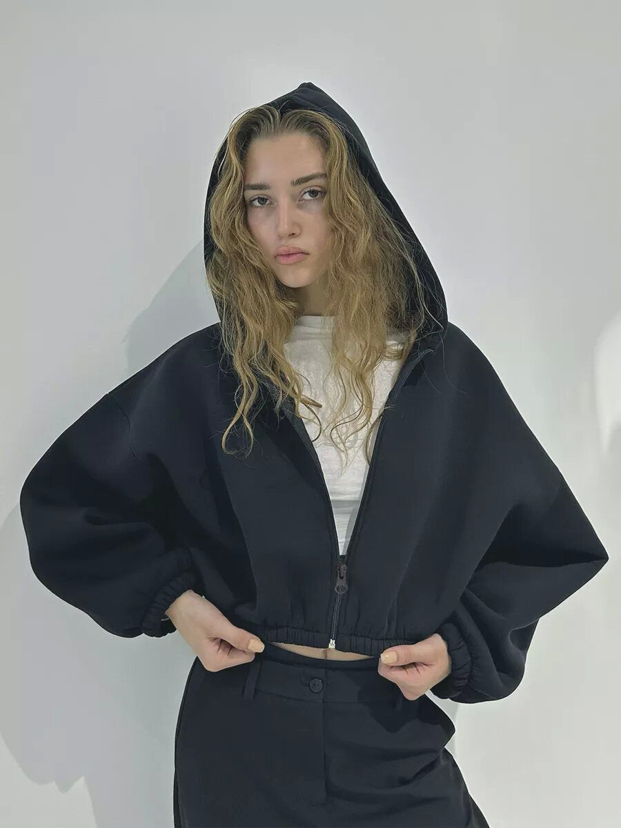 Veste à capuche sportive courte légère décontractée