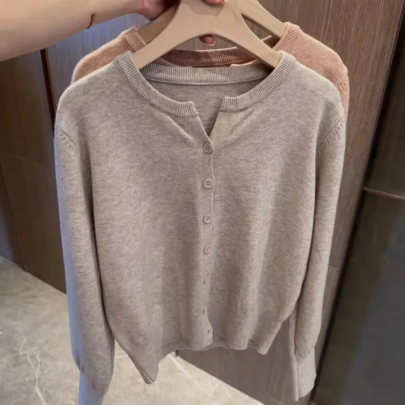 Cardigan tricoté en laine épaisse confortable
