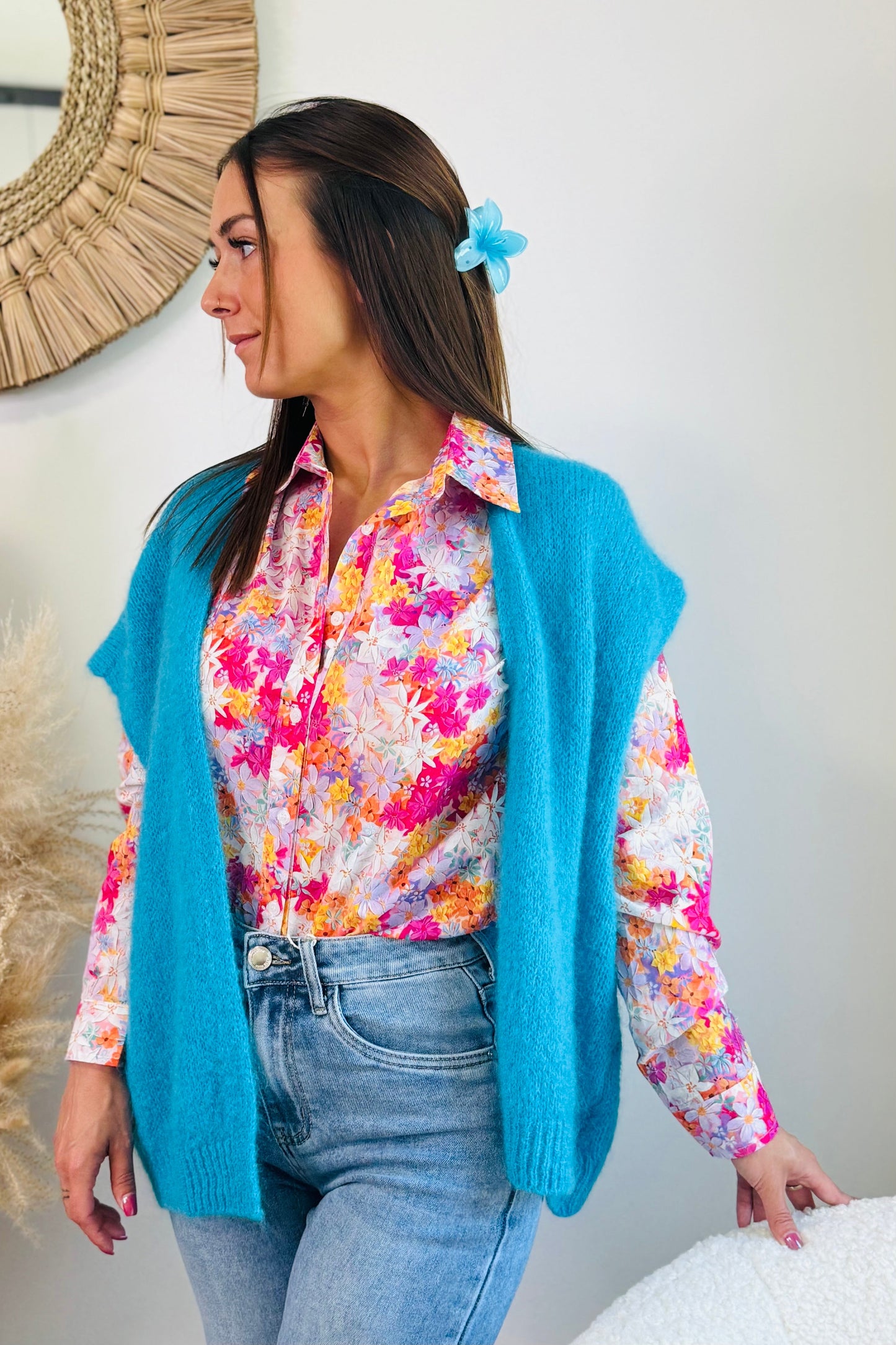 Gilet Bemena Sans Manches Bleu Cyan