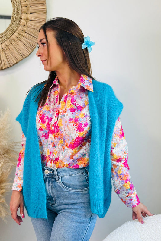 Gilet Bemena Sans Manches Bleu Cyan