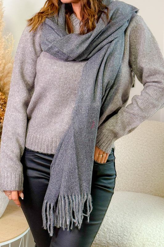 Echarpe Selène Gris Anthracite