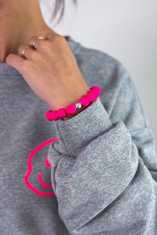 Bracelet Perle Rose Fluo