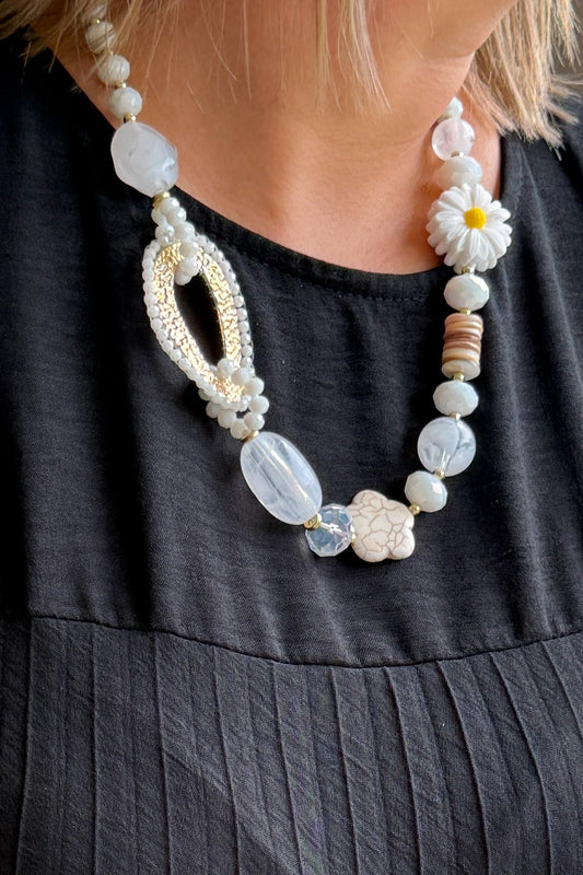 Collier Pierre Margueritte Blanc