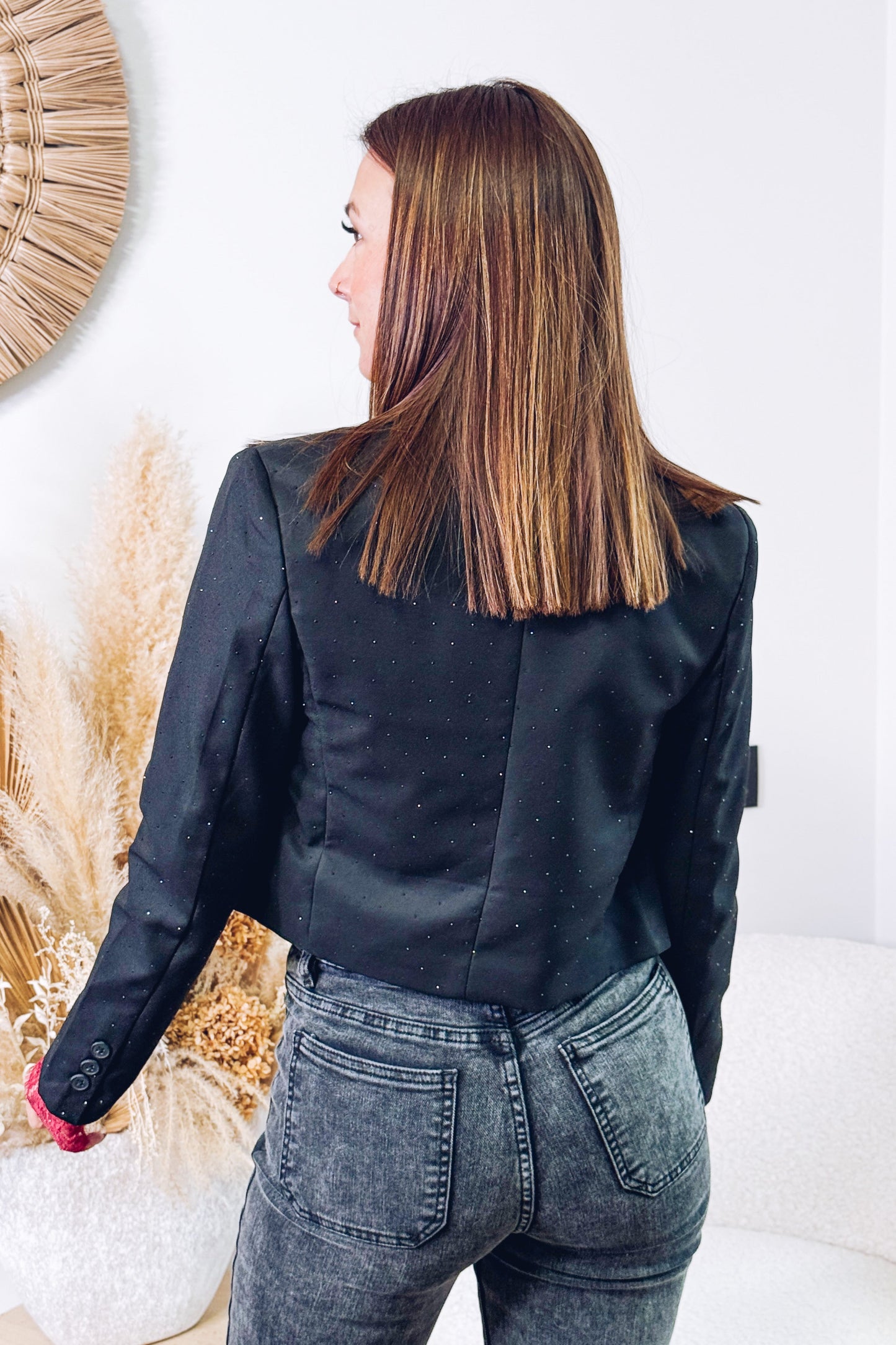 Blazer Court Pierrette Noir avec Blillants