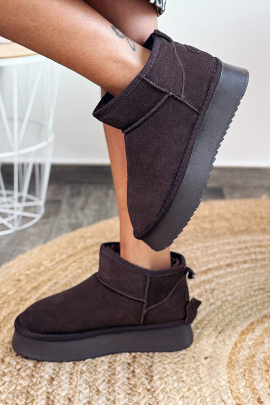 Boots Style Ugg Chocolat En Cuir