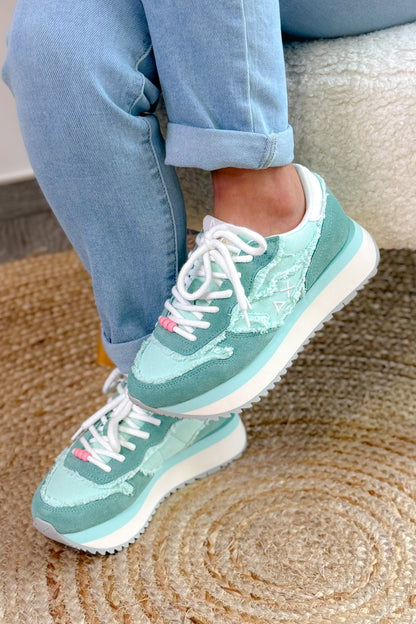 Basket Sun 68 Compensées Turquoise