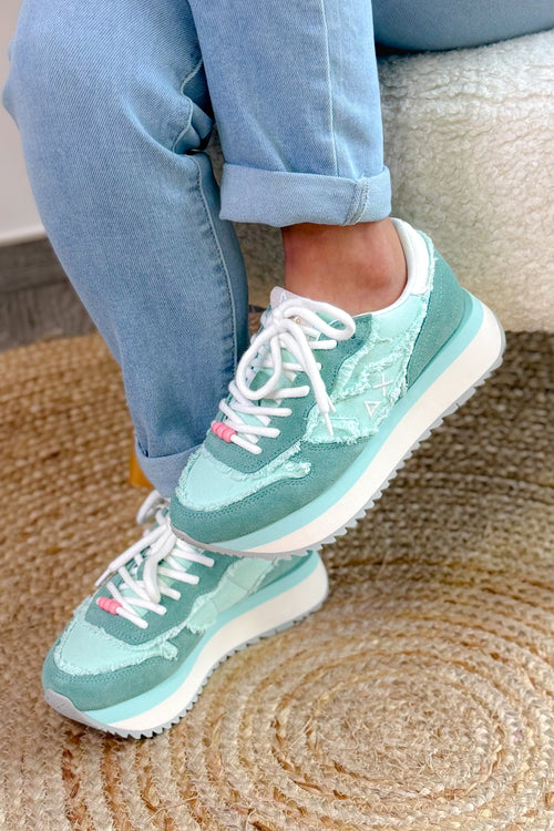 Basket Sun 68 Compensées Turquoise