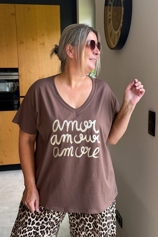 T-Shirt " Amor Amour Amore" Choco GT
