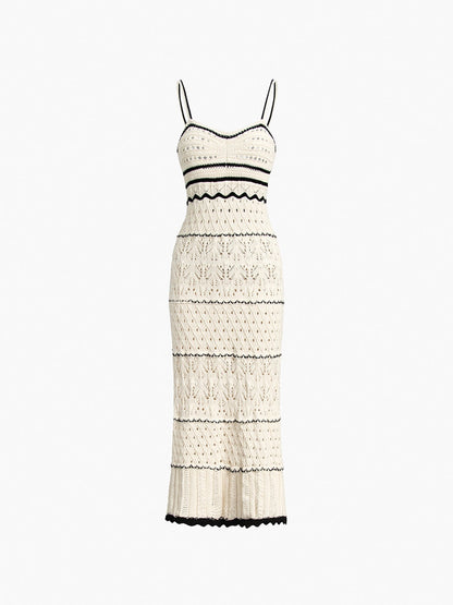 Robe mi-longue à œillets en crochet Paros