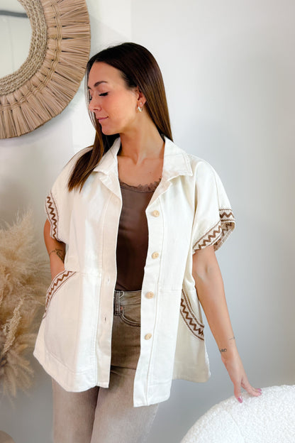 Veste Ample Wilma Beige/Choco