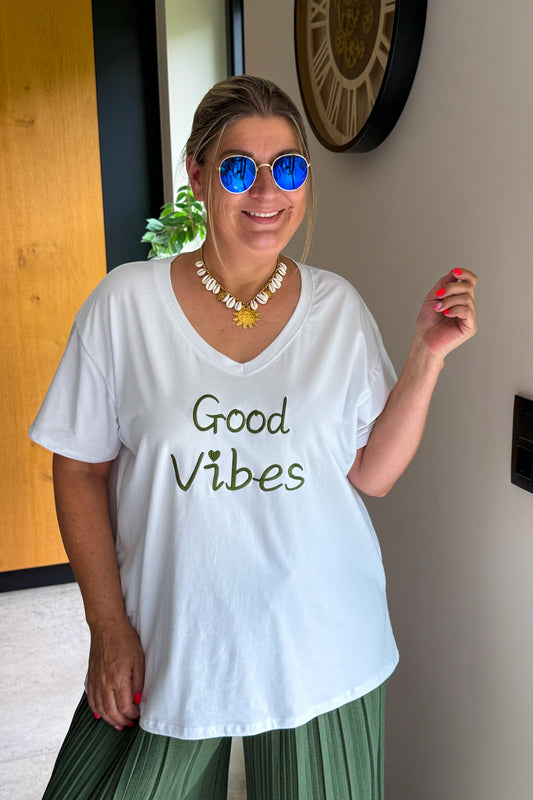T-Shirt " Good Vibes" Kaki GT (42/48)