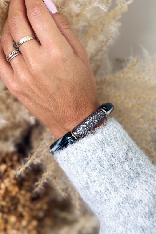Bracelet Pierre Noir/Gris