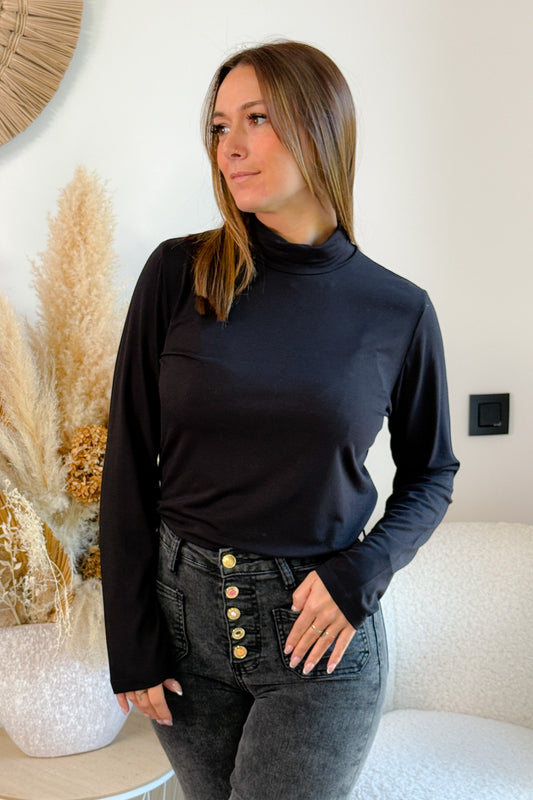 Sous Pull Hazel Col Roulé Noir