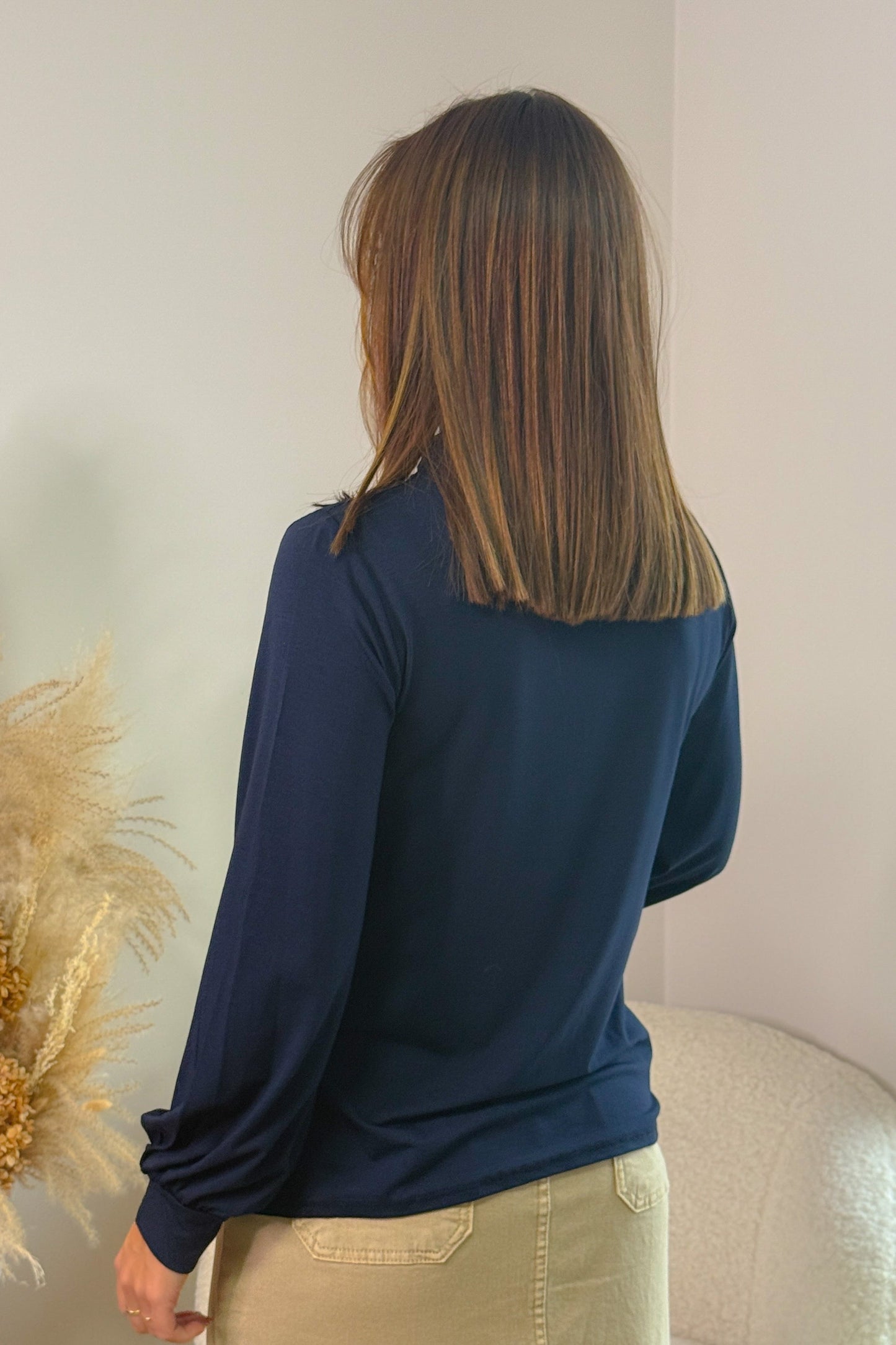 Sous Pull Hazel Col Montant Bleu Marine