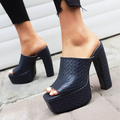 Sandales À Plateforme En Cuir