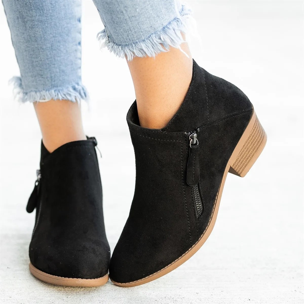Bottes chevilles orthopédiques en cuir pour femmes