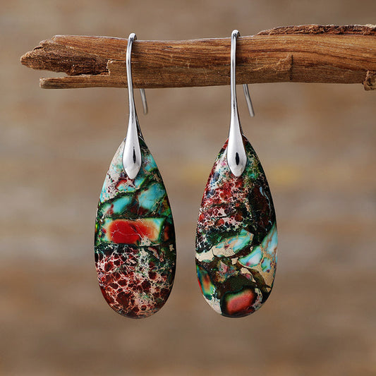 Boucles d'Oreilles Pierre Naturelle Élégance