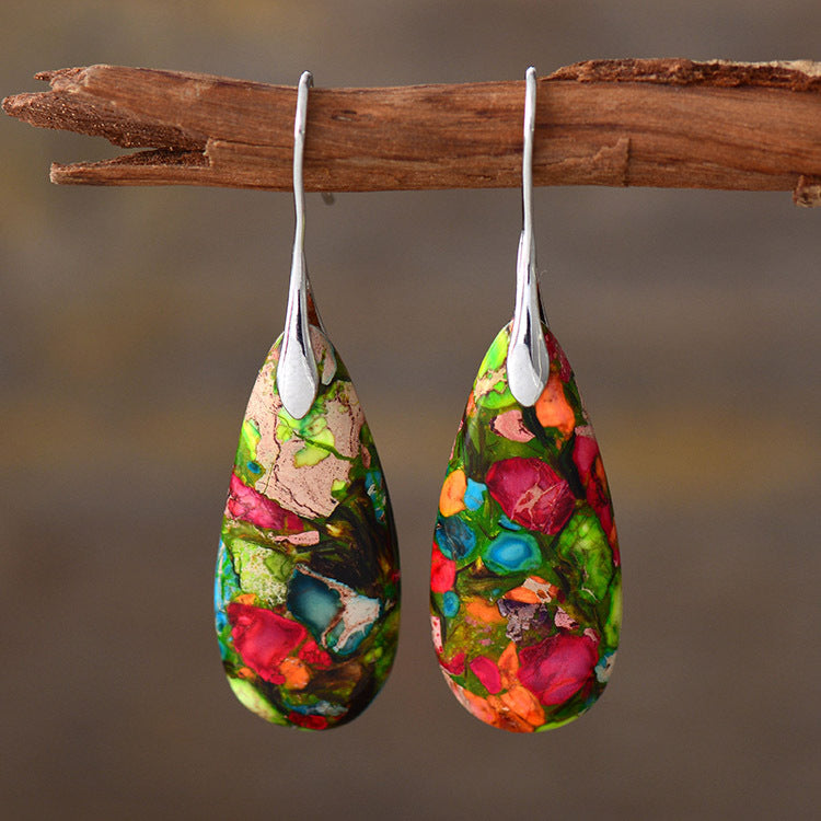 Boucles d'Oreilles Pierre Naturelle Élégance