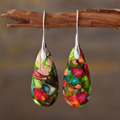 Boucles d'Oreilles Pierre Naturelle Élégance