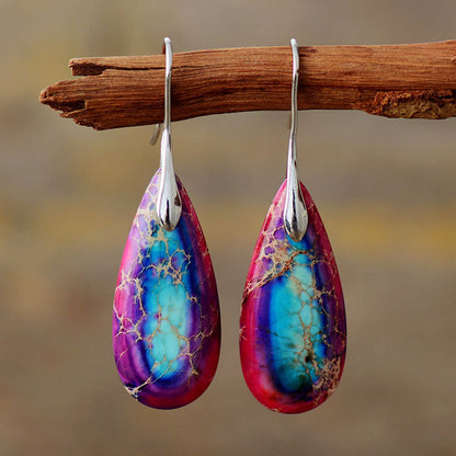 Boucles d'Oreilles Pierre Naturelle Élégance