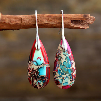 Boucles d'Oreilles Pierre Naturelle Élégance