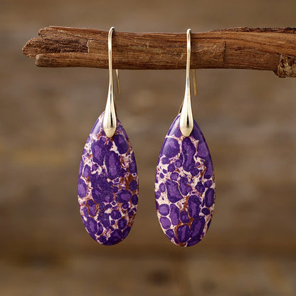 Boucles d'Oreilles Pierre Naturelle Élégance