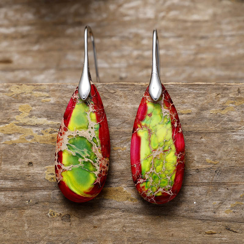 Boucles d'Oreilles Pierre Naturelle Élégance