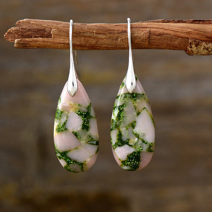 Boucles d'Oreilles Pierre Naturelle Élégance