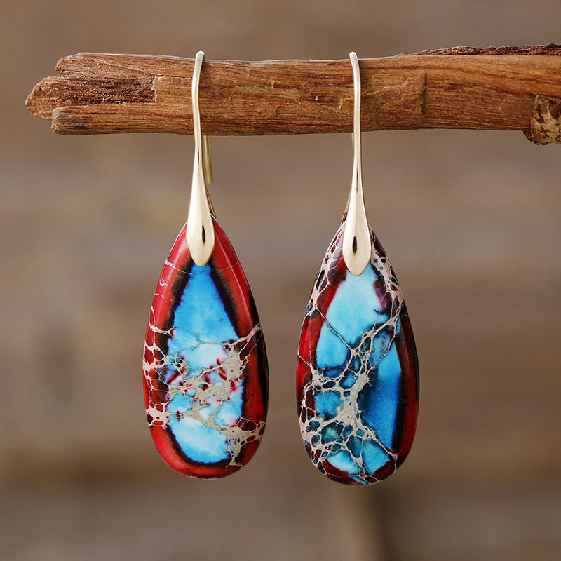 Boucles d'Oreilles Pierre Naturelle Élégance