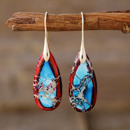 Boucles d'Oreilles Pierre Naturelle Élégance