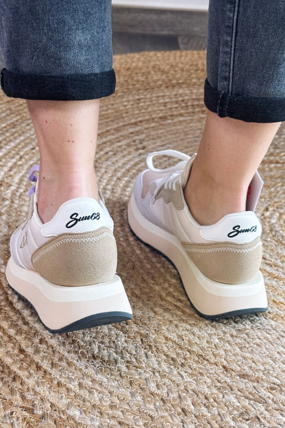 Baskets Compensée Sun68 Blanc / Beige