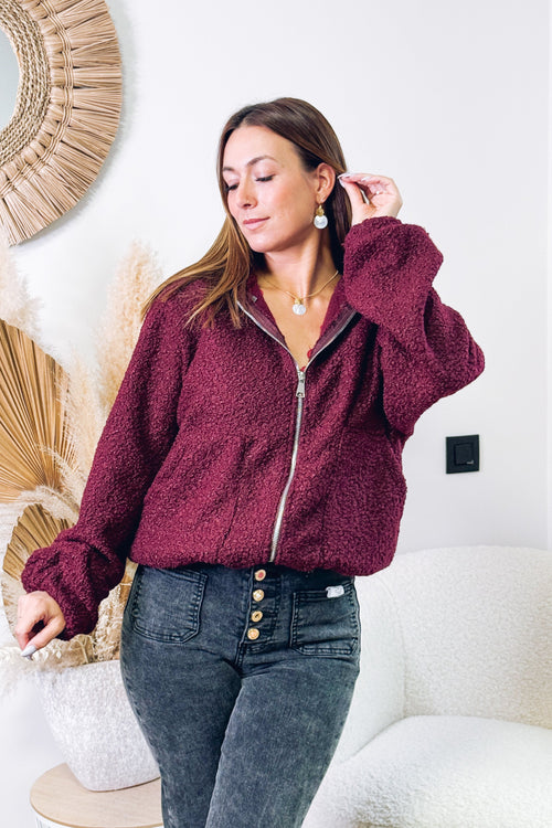 Veste Bombers Milandy Teddy Bordeaux