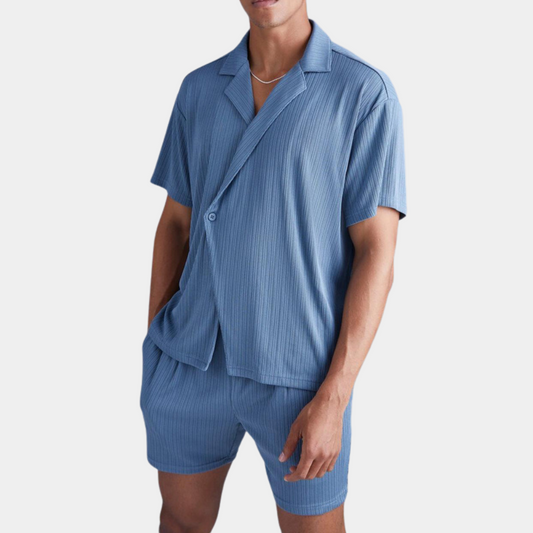 Ensemble Chemise À Manches Courtes Et Short Stylé Homme