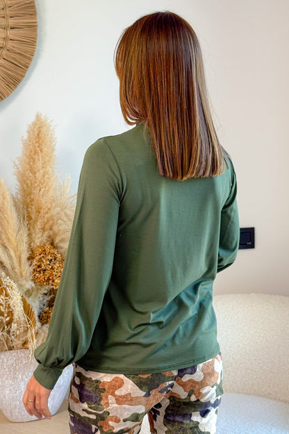 Sous Pull Hazel Col Montant Kaki