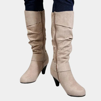 Bottes Hautes à Talons Zipées Tendance pour Femme