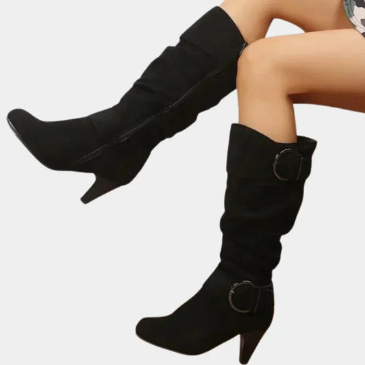 Bottes Hautes à Talons Zipées Tendance pour Femme