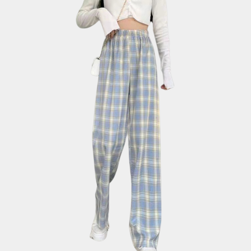 Pantalon moderne à carreaux pour dames