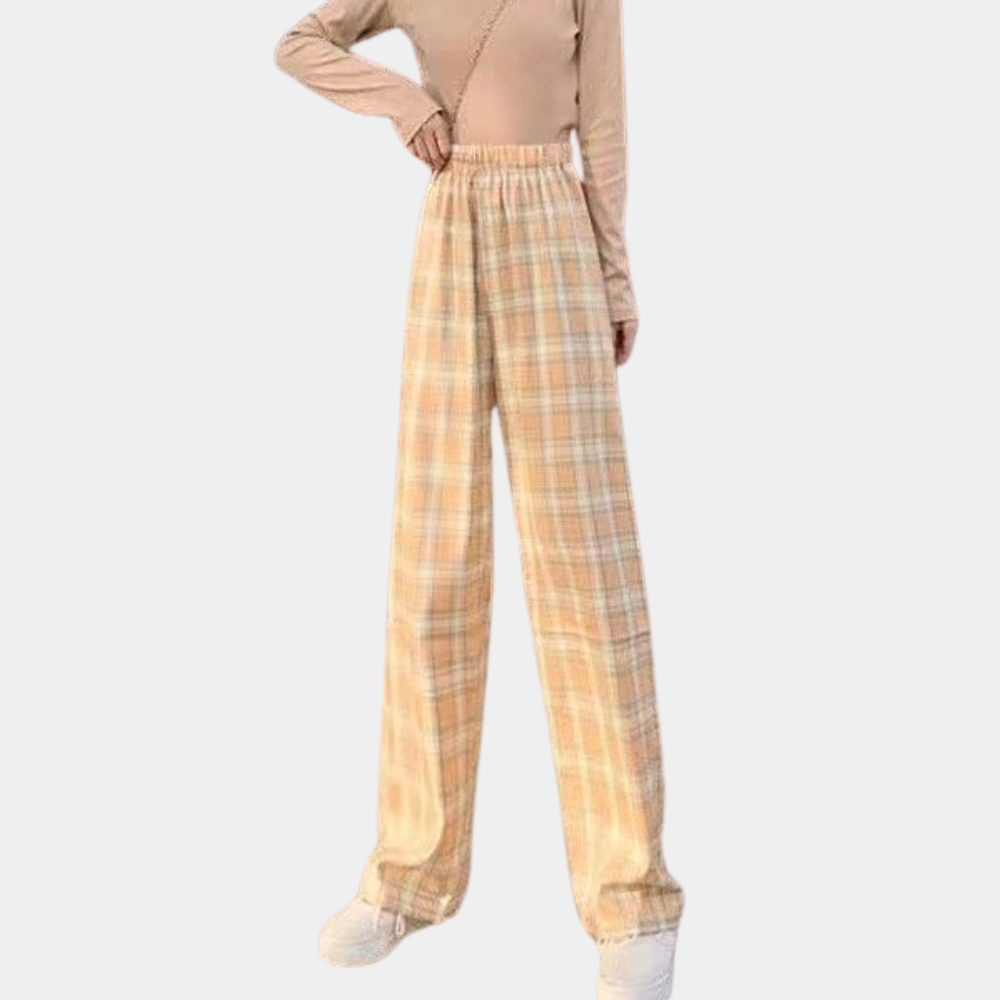Pantalon moderne à carreaux pour dames
