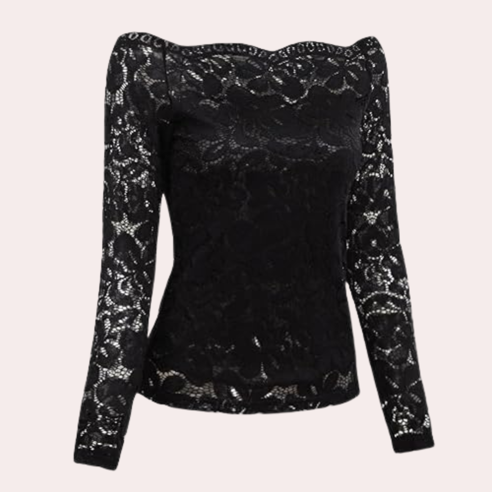 Blouse Off-Shoulder Bodycon en Dentelle Élégante pour Femme