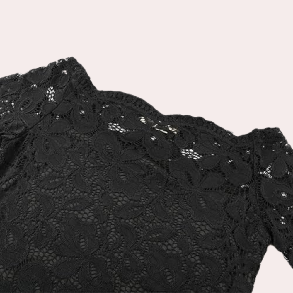 Blouse Off-Shoulder Bodycon en Dentelle Élégante pour Femme