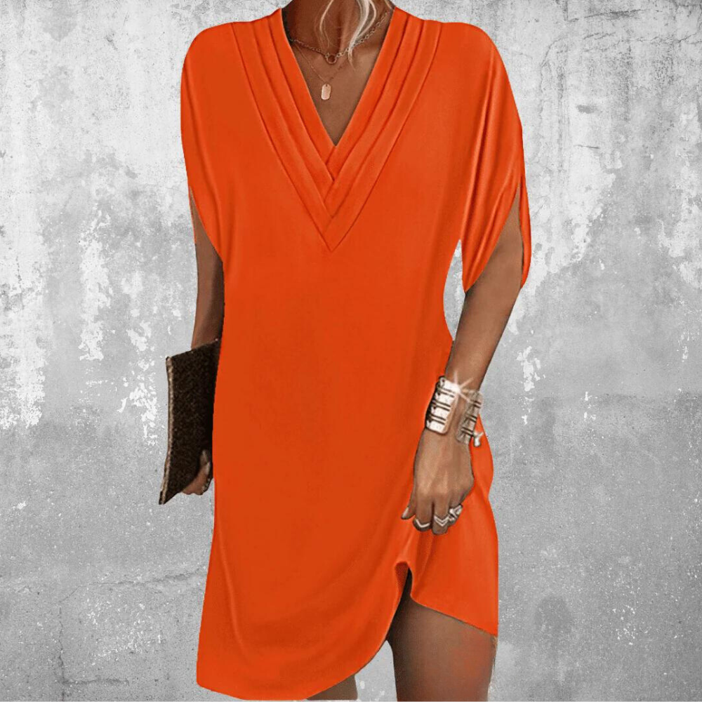 Robe Ample Elégante à col en V pour Femme